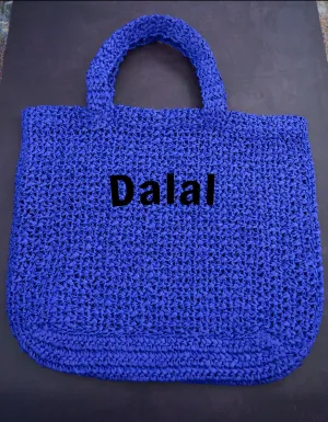 Blue Personalized Large Tote Bag