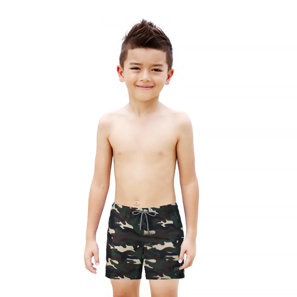Boy's  Kid  Family  Match  Fast  Dry  Mesh  Lining  Swim  Trunks  Shorts