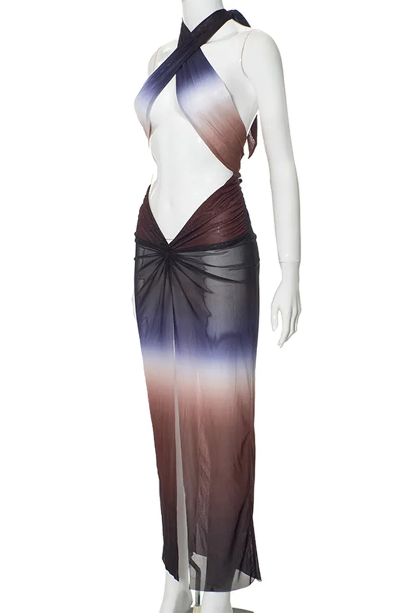 BS3331 Tie Dye Sheer Dress