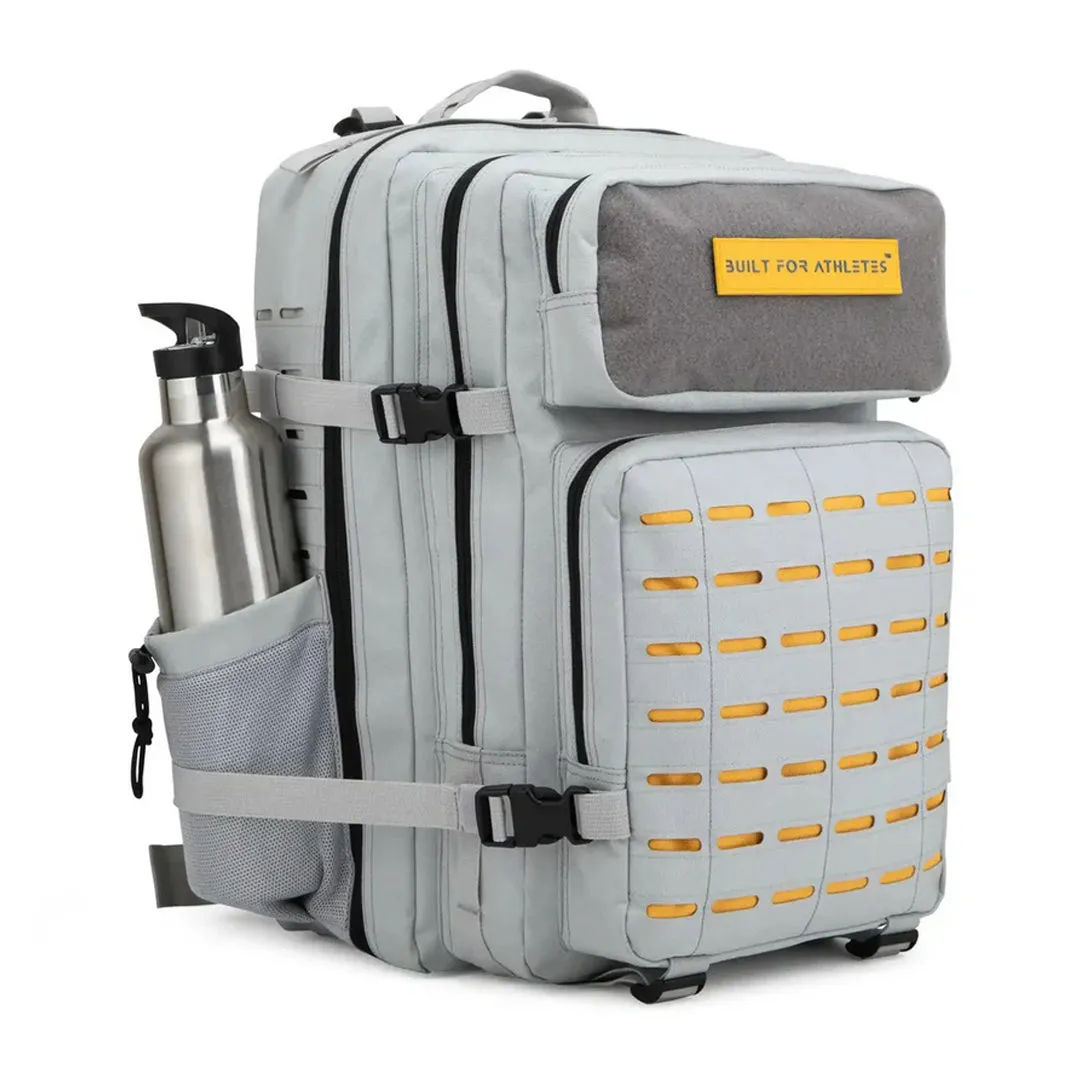 Built for Athletes - Gym Backpack - 45L (Large) - Grey & Yellow