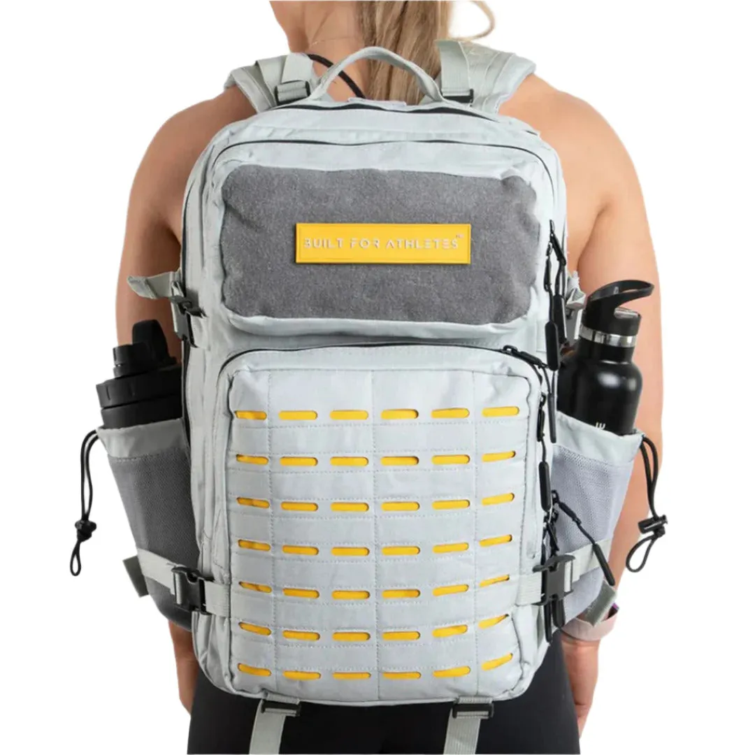 Built for Athletes - Gym Backpack - 45L (Large) - Grey & Yellow