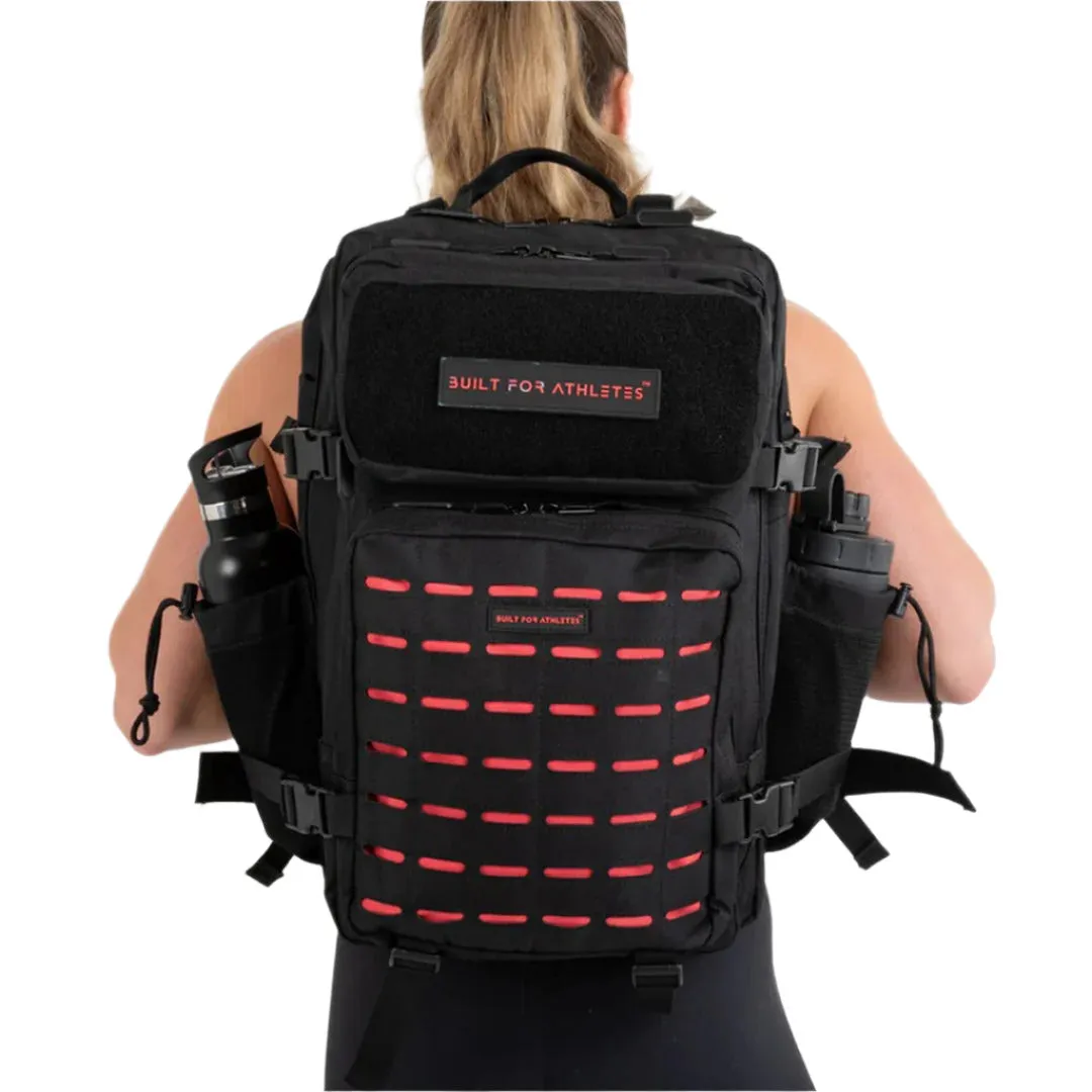 Built for Athletes - Gym Backpack - 45L (Large) - Red & Black