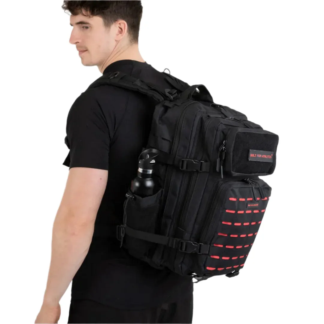 Built for Athletes - Gym Backpack - 45L (Large) - Red & Black