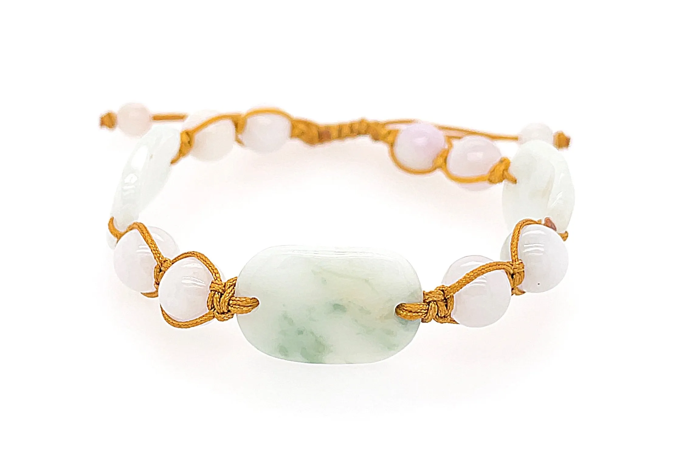 Burmese Jadeite Multiple Bridges Silk Bracelet