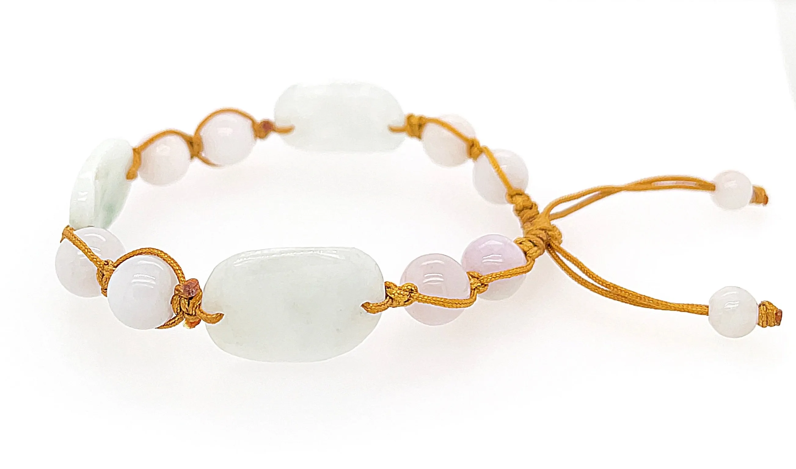 Burmese Jadeite Multiple Bridges Silk Bracelet