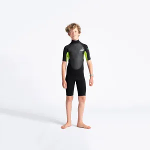 C-Skins Element 3/2 Back Zip Junior Shorty - Black/Lime