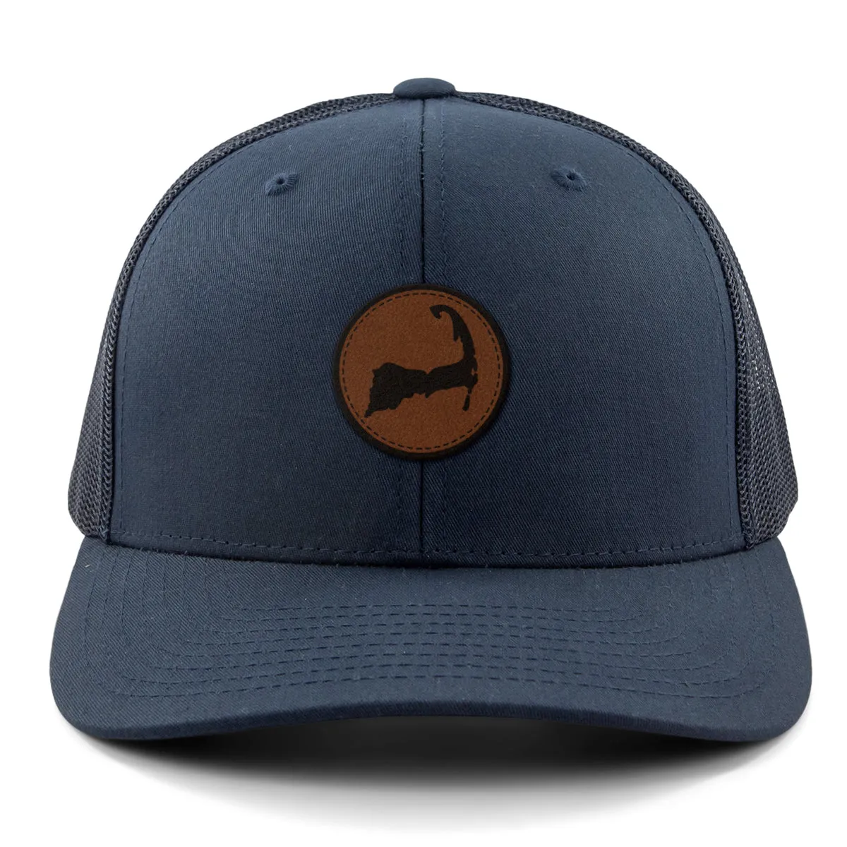 Cape Cod Circle Leather Patch Classic Snapback Trucker
