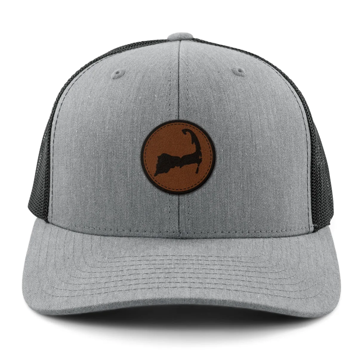 Cape Cod Circle Leather Patch Classic Snapback Trucker