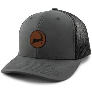 Cape Cod Circle Leather Patch Classic Snapback Trucker
