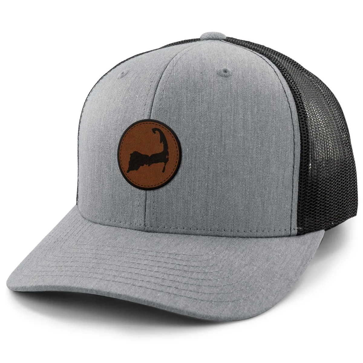 Cape Cod Circle Leather Patch Classic Snapback Trucker