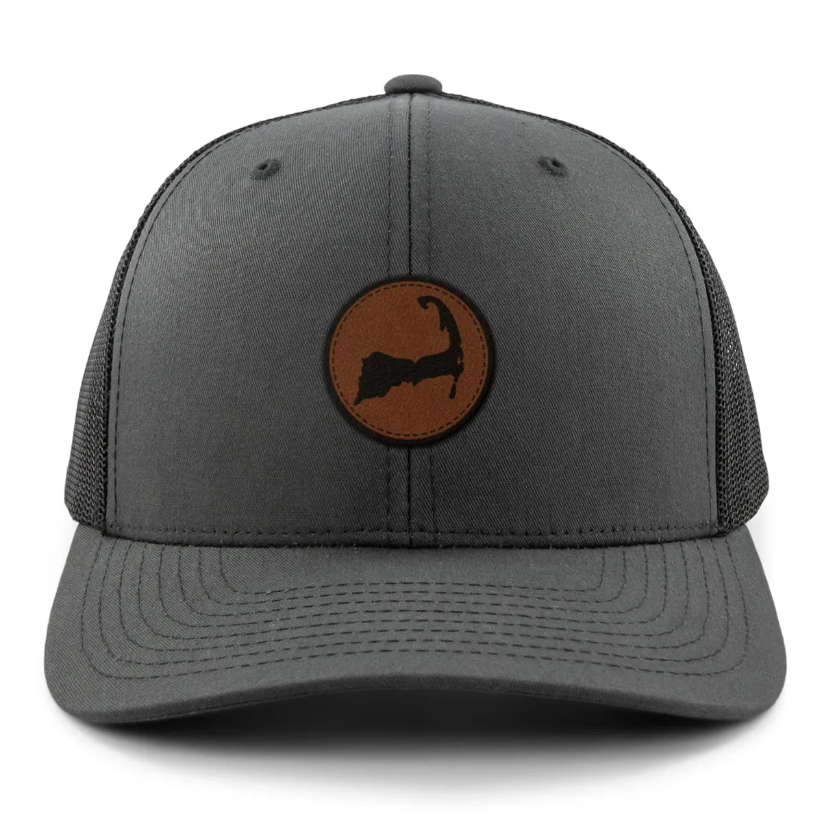 Cape Cod Circle Leather Patch Classic Snapback Trucker
