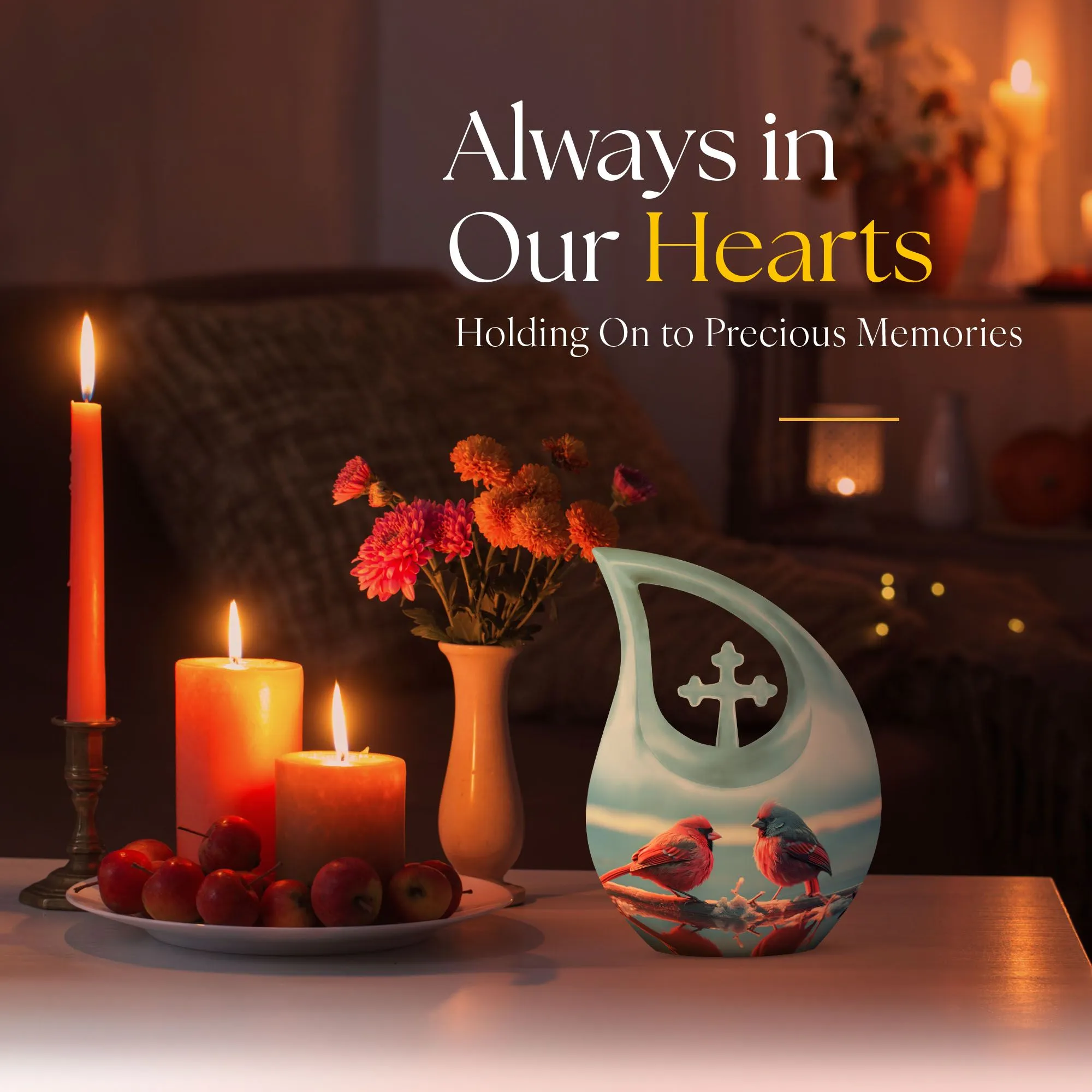 Cardinal Bird Urn - Personalized, Beautiful & Memorial Urn
