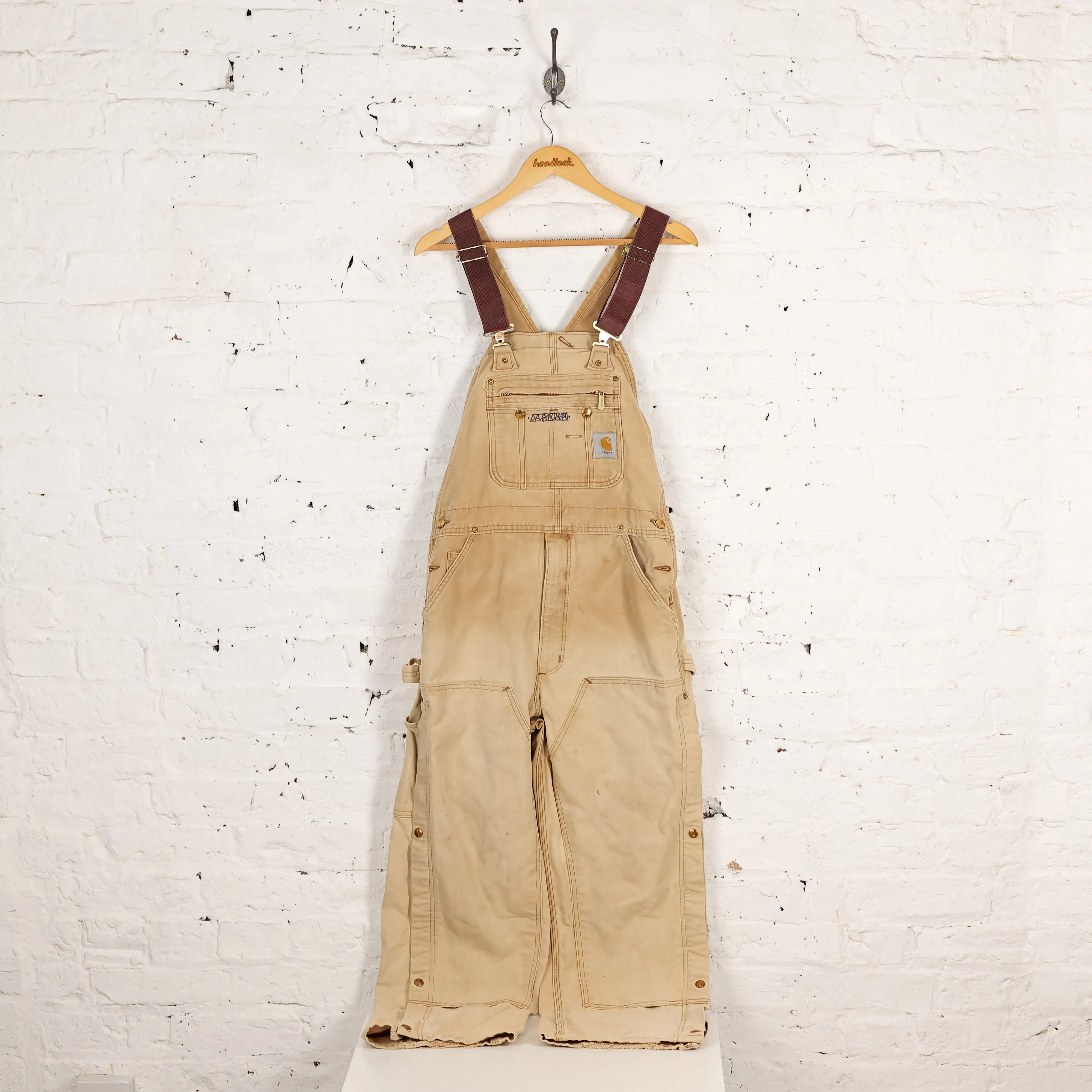 Carhartt Double Knee Work Dungarees - Beige - M