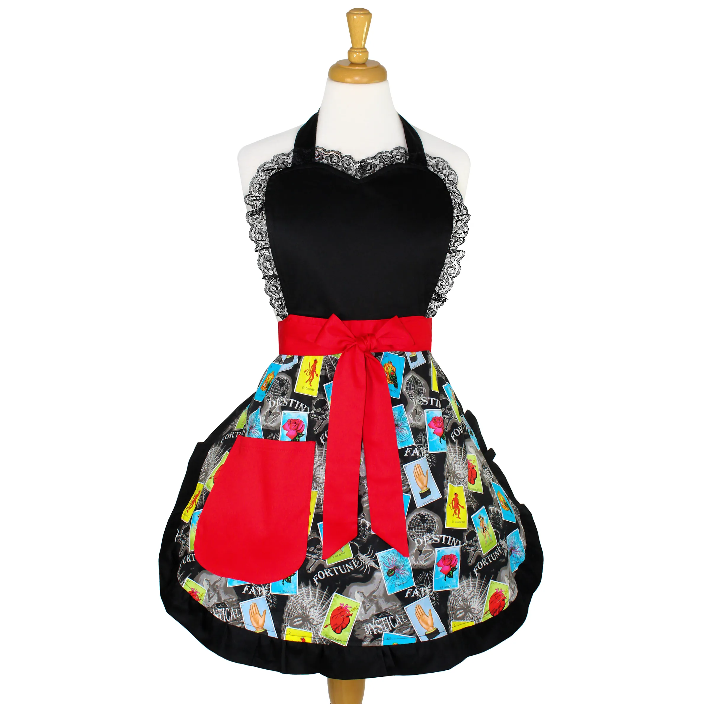 Cartas Marcadas Loteria Apron - Halloween Day of the Dead Apron #HDODLA