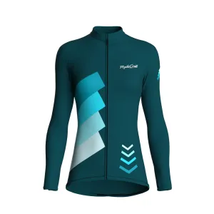 Celestial Grid | Midnight Green Female Long Sleeves Jersey