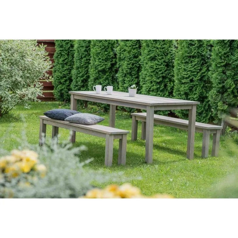Cesis Picnic Table - 6 Seat Grey by EKJU