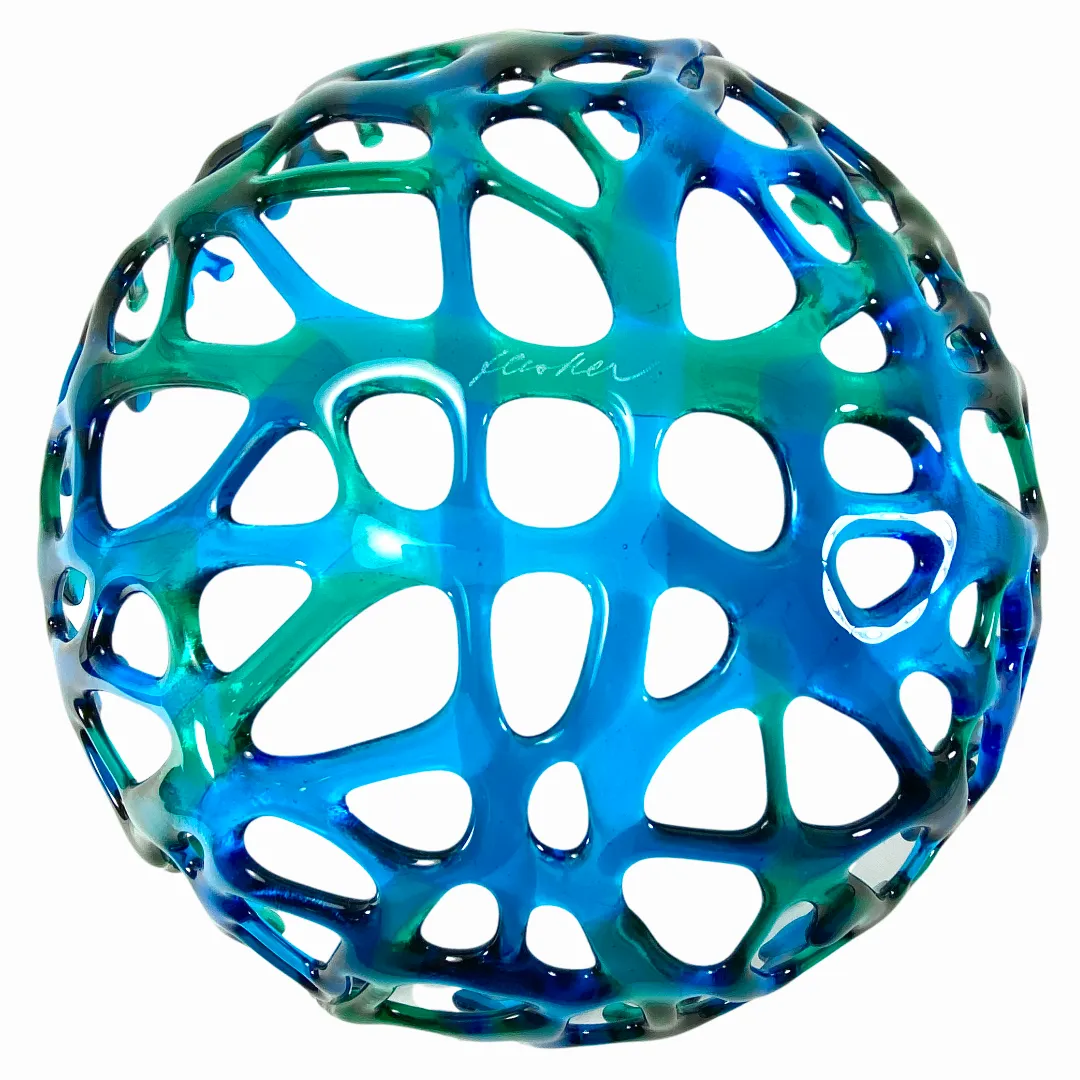 Coral Branch Bowl | Large Lagoon Mixed Color Glass