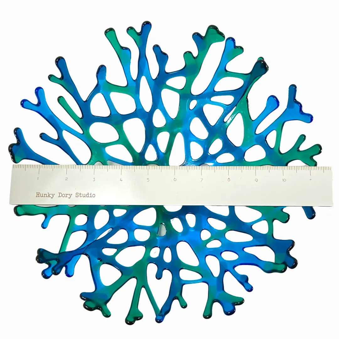 Coral Branch Bowl | Large Lagoon Mixed Color Glass