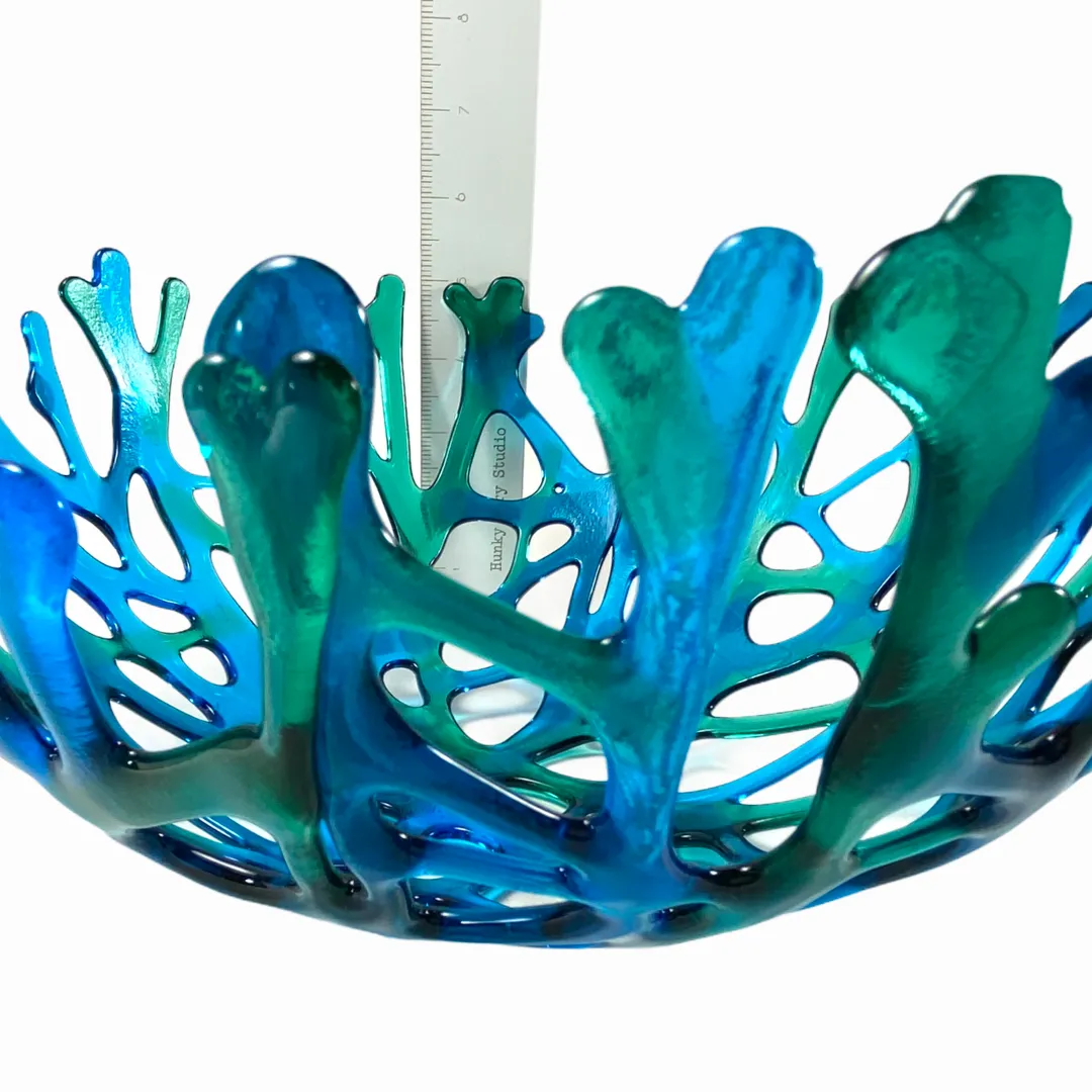 Coral Branch Bowl | Large Lagoon Mixed Color Glass