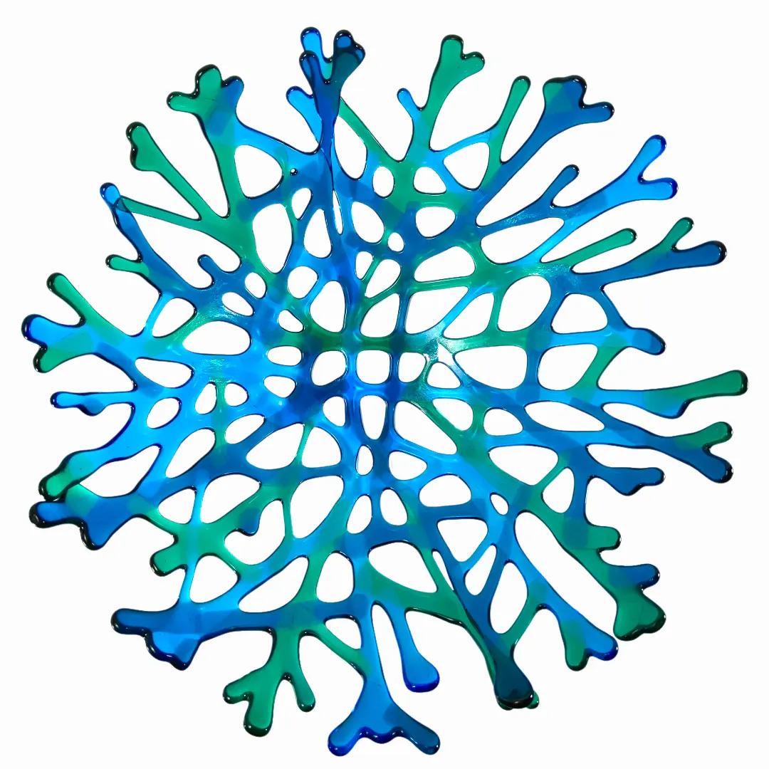 Coral Branch Bowl | Large Lagoon Mixed Color Glass