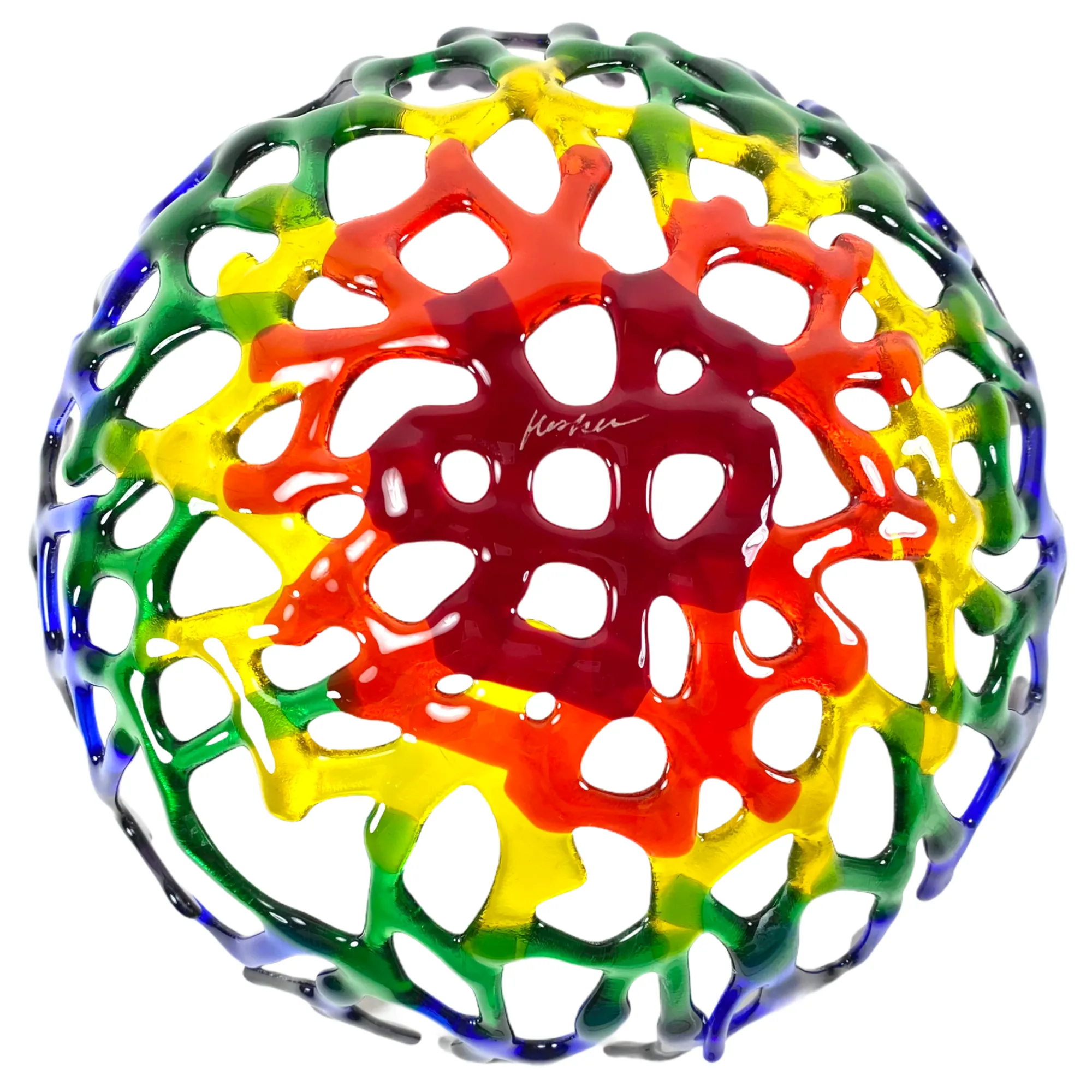 Coral Branch Bowl | Large Rainbow Mixed Color Glass