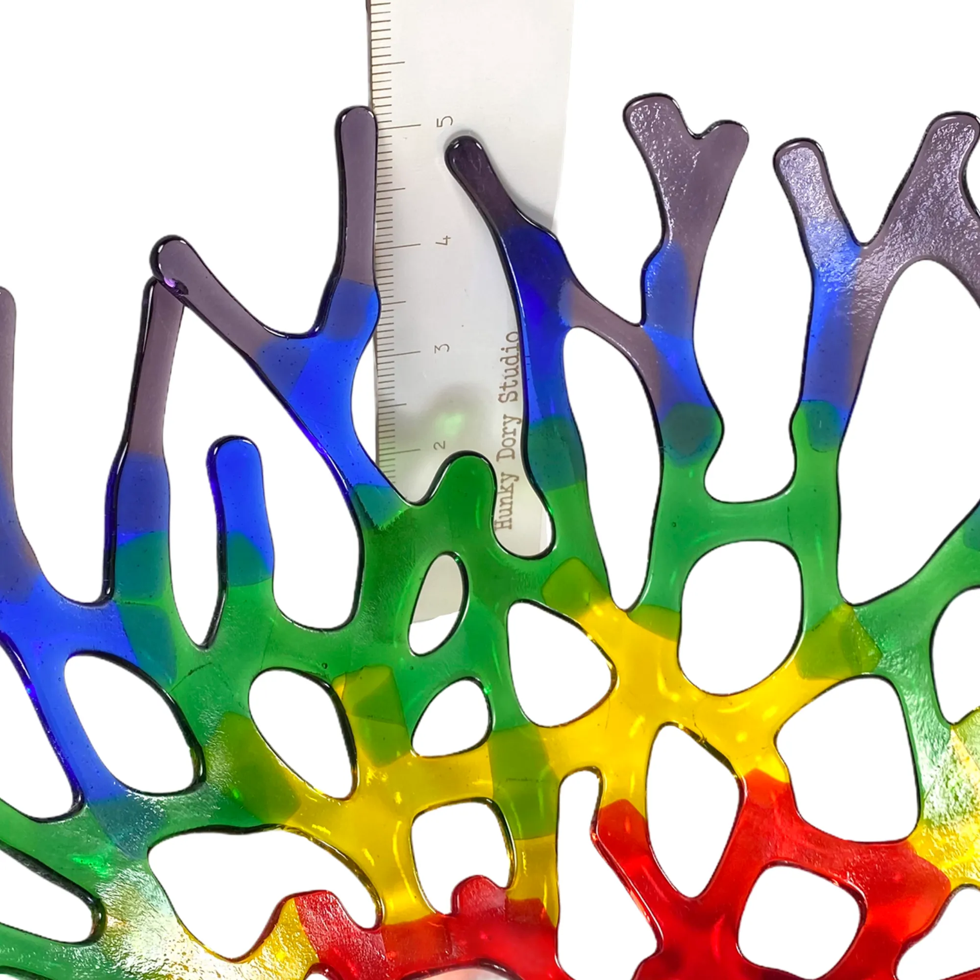 Coral Branch Bowl | Large Rainbow Mixed Color Glass