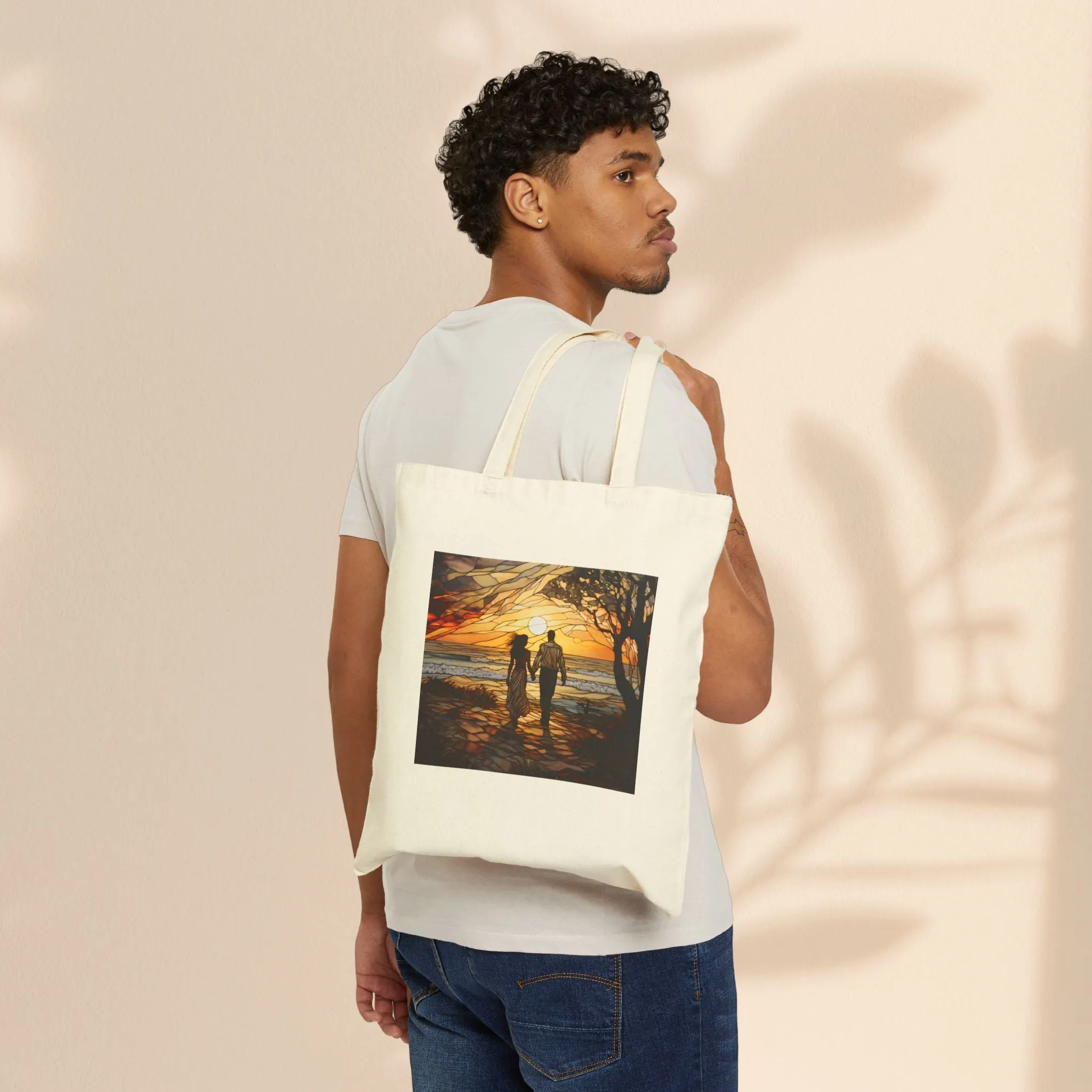 Cotton Canvas Tote Bag - Sunset Lovers