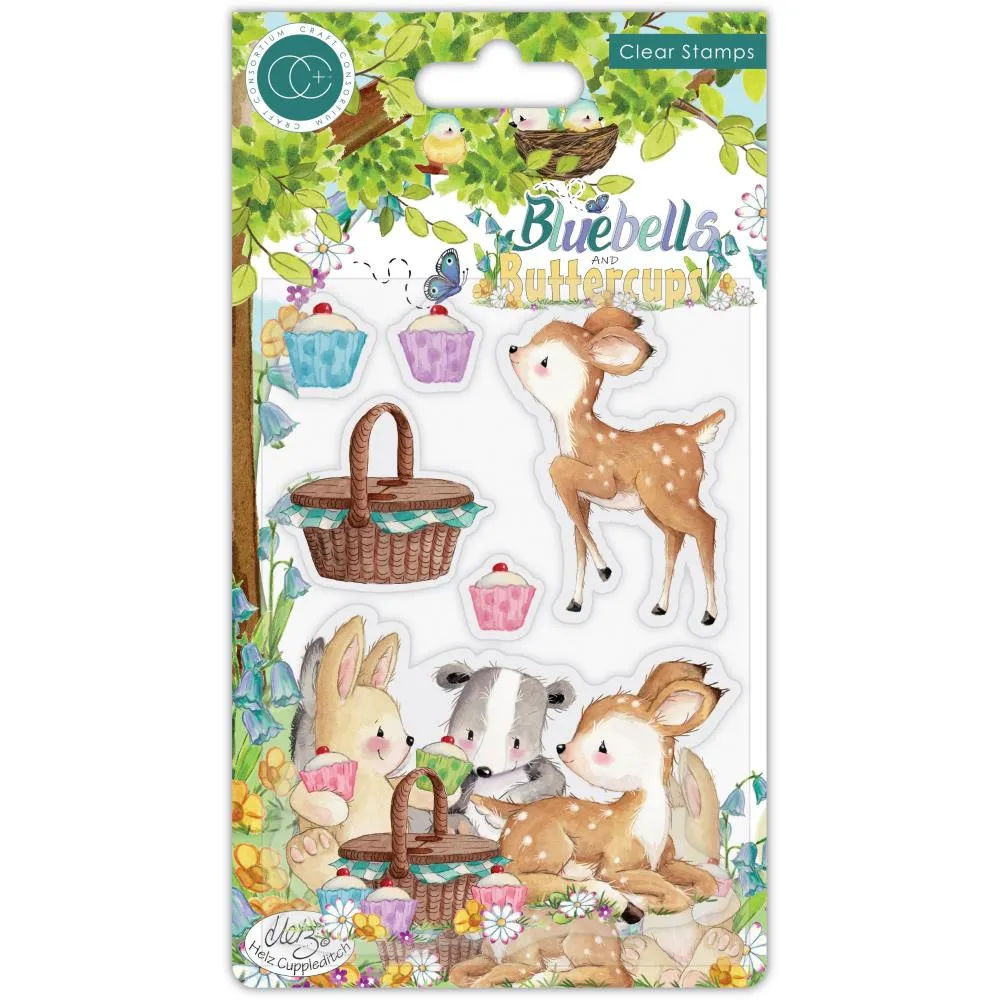 Craft Consortium Clear Stamps - Bluebells And Buttercups -Picnic