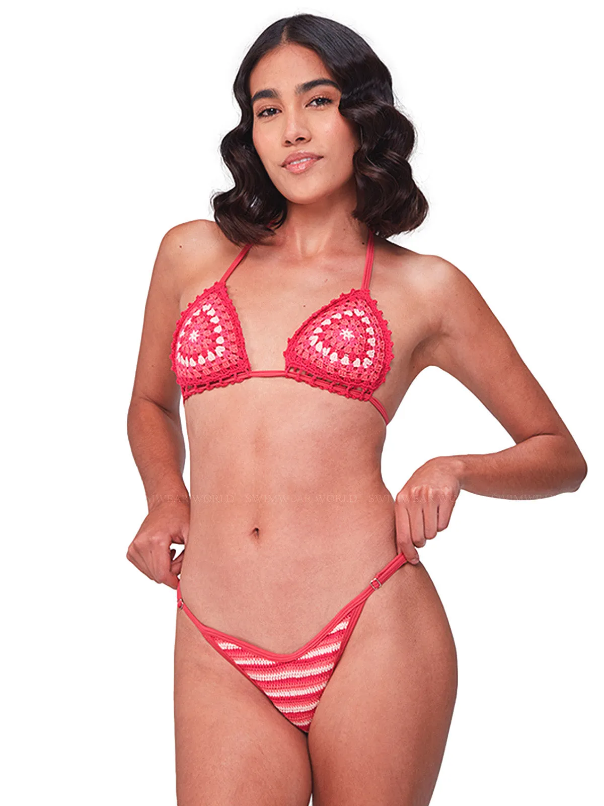 Cuba Fuchsia Crochet Bikini ::RET