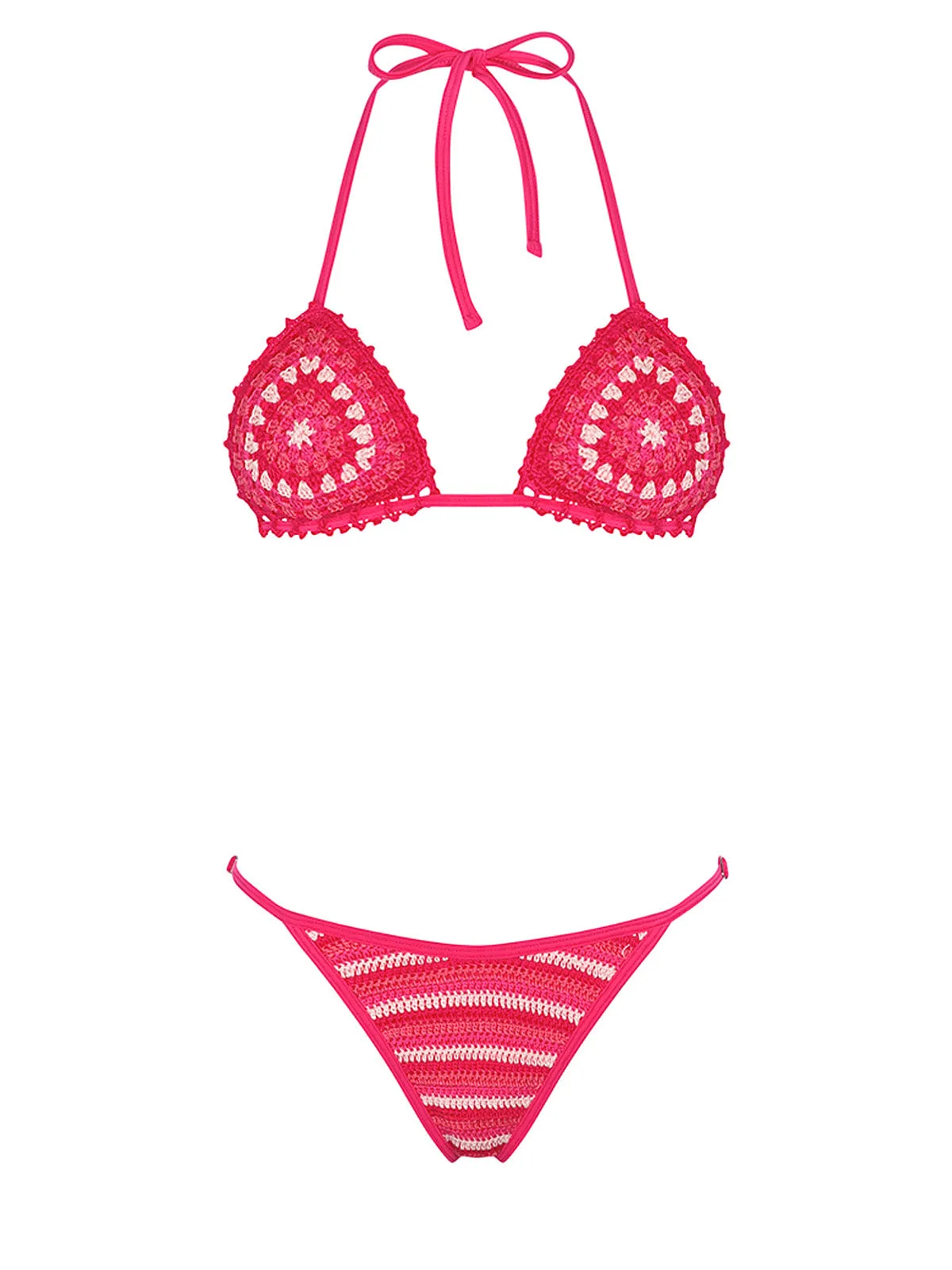 Cuba Fuchsia Crochet Bikini ::RET