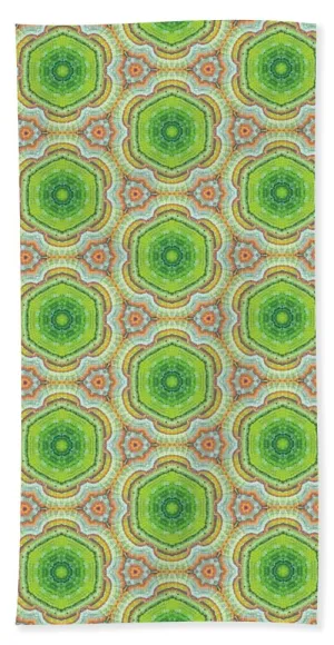 Cyber Lime and Orange - Beach Towel