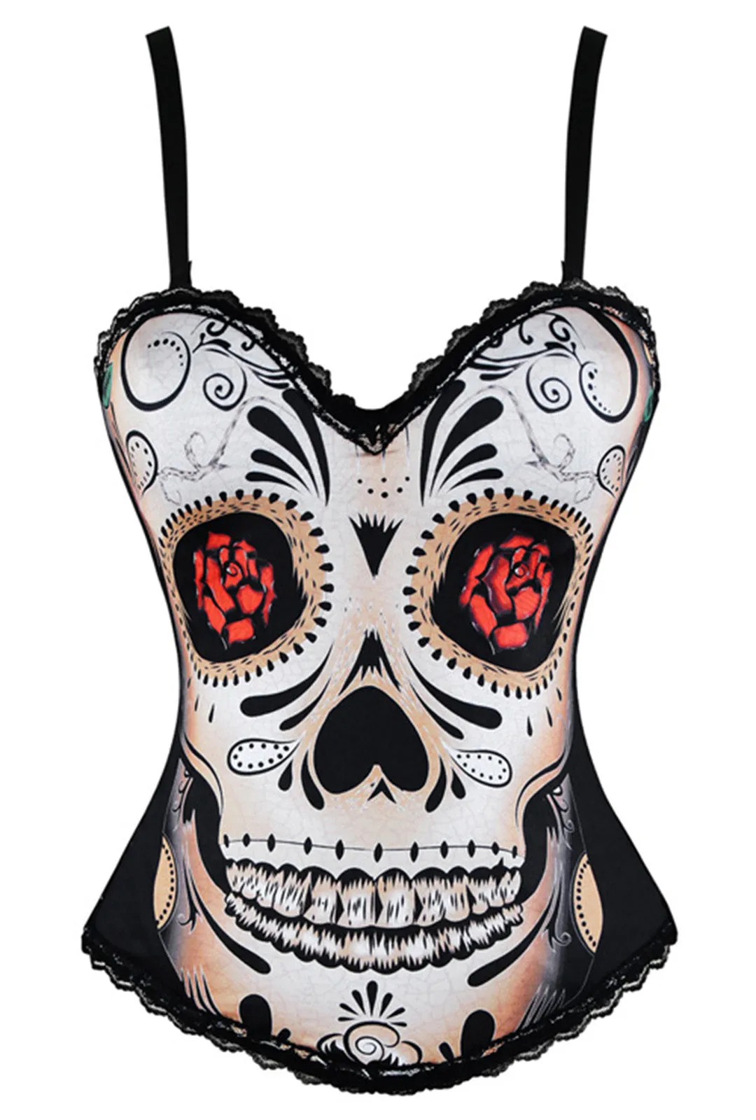 Day of the dead skull corset