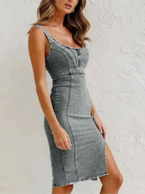 Denim dress with adjustable straps – Jarra
