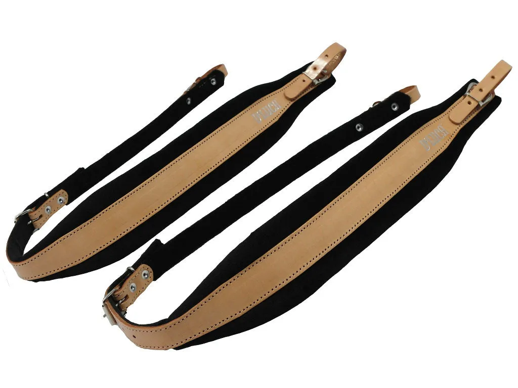 D'Luca Pro SG Series Genuine Leather Accordion Straps Natural/Black