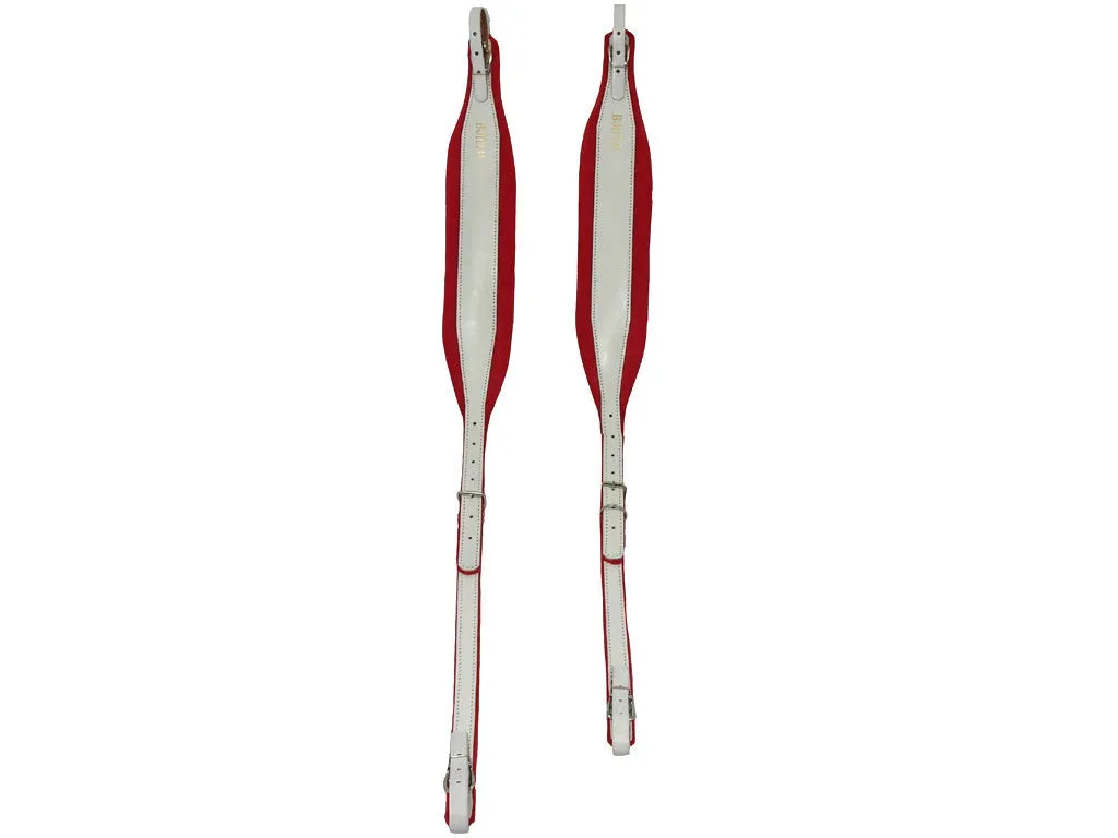D'Luca Pro SG Series Genuine Leather Accordion Straps White/Red