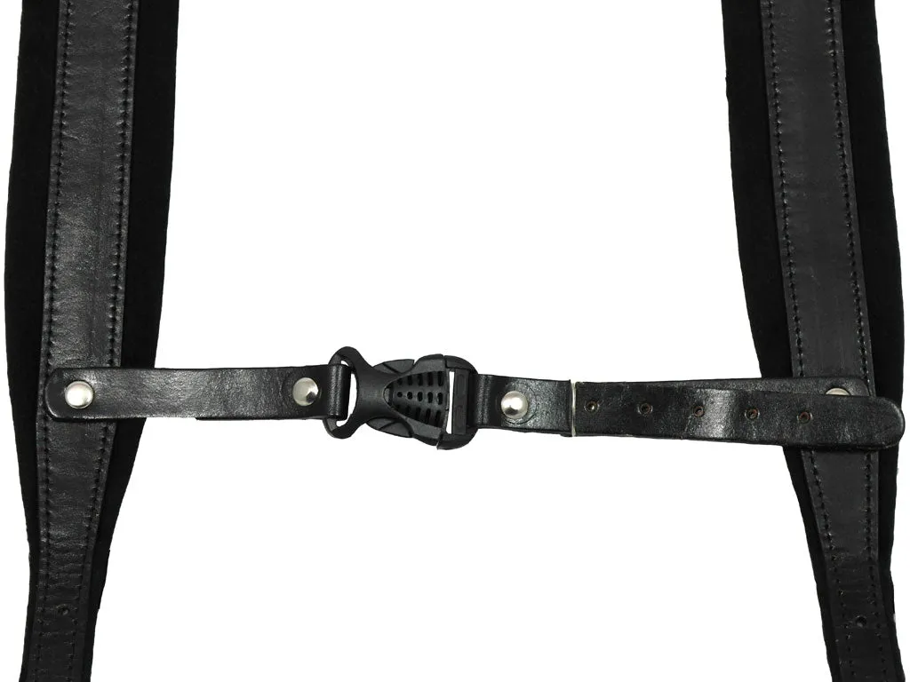 D'Luca Pro SM Series Genuine Leather Accordion Straps Black/Black