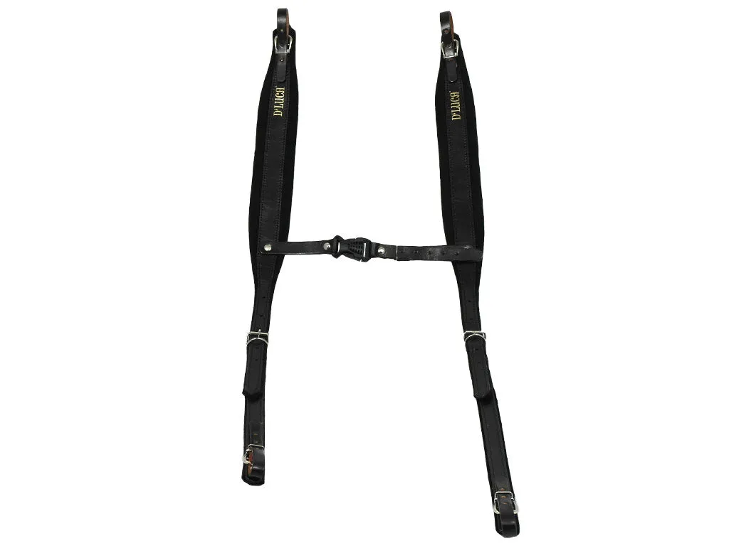 D'Luca Pro SM Series Genuine Leather Accordion Straps Black/Black