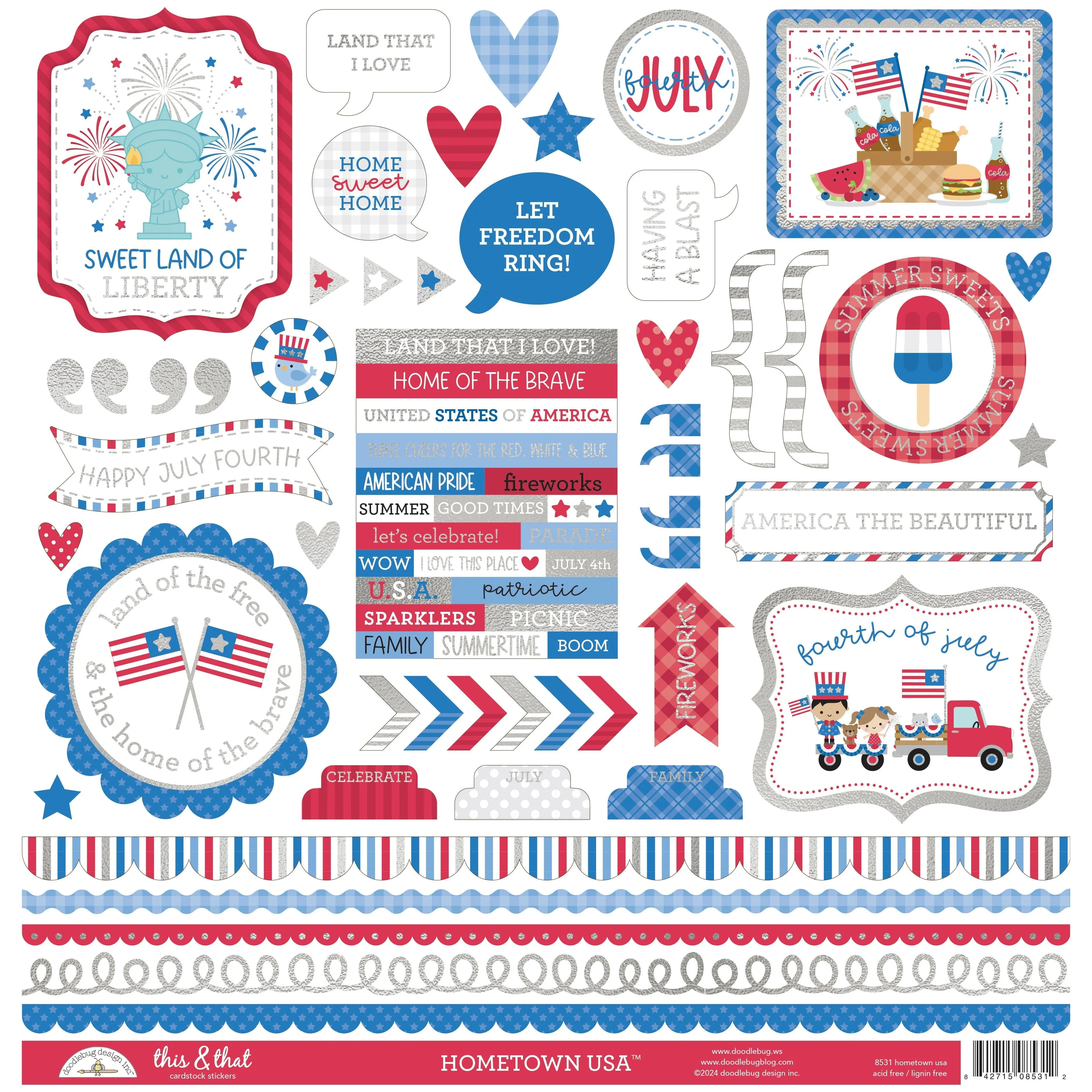 Doodlebug - Hometown USA Collection - This & That Stickers / 8531