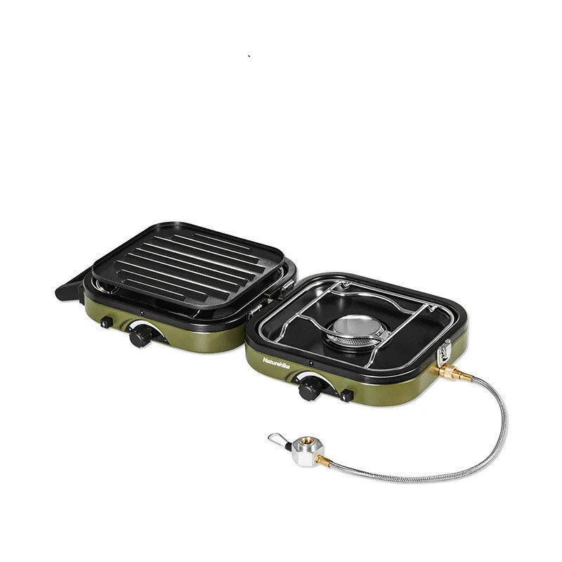 Double Fire Folding Gas Stove For Outdoor Portable Picnic