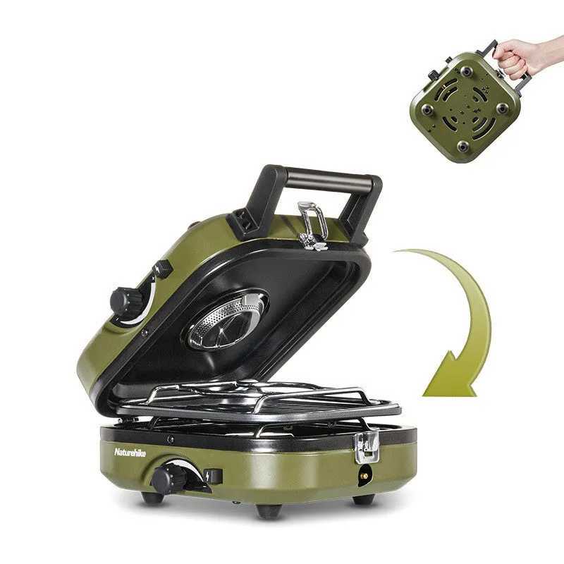 Double Fire Folding Gas Stove For Outdoor Portable Picnic