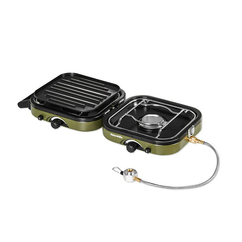 Double Fire Folding Gas Stove For Outdoor Portable Picnic