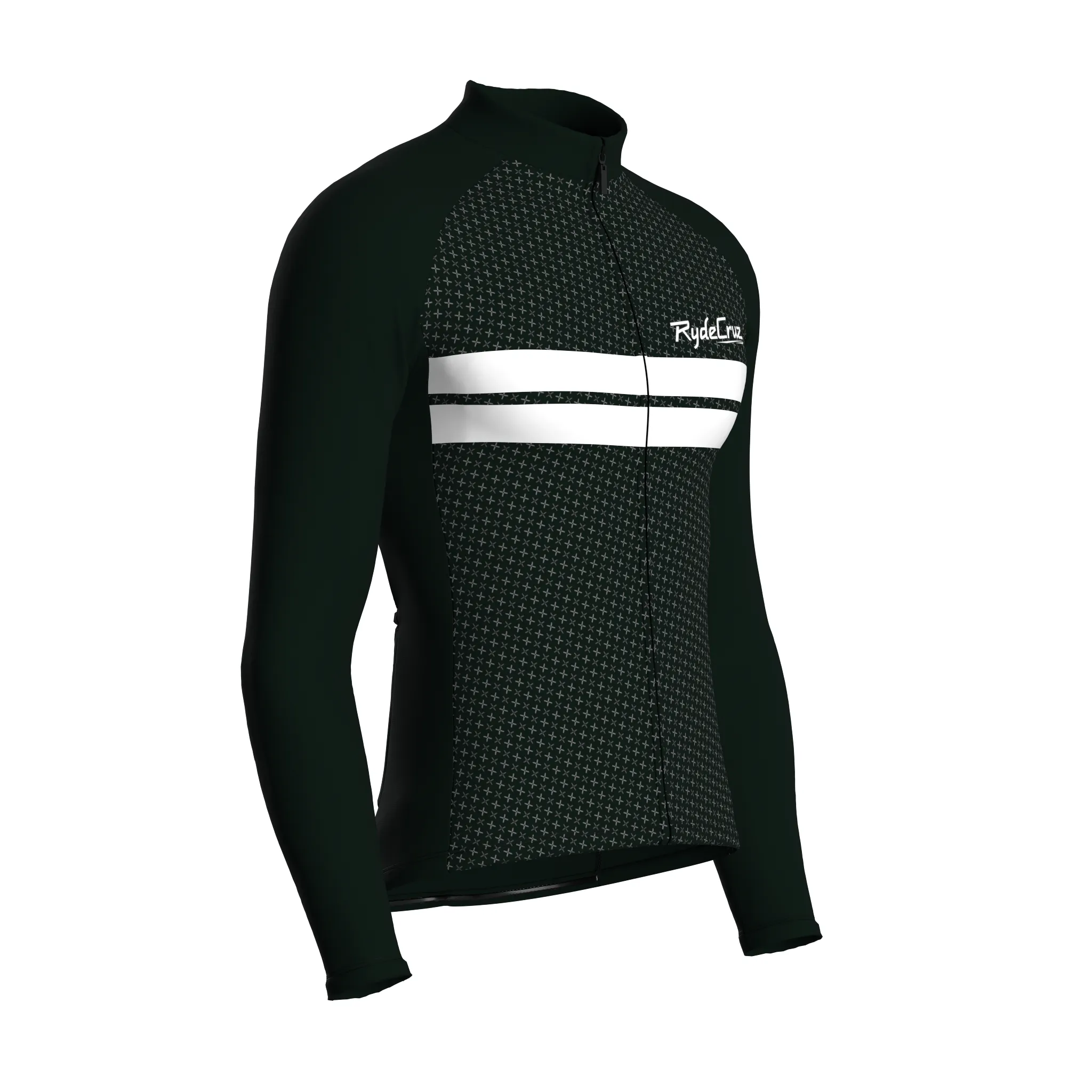 Dual Stripe Dynamics | Dark Green Male Long Sleeves Jersey