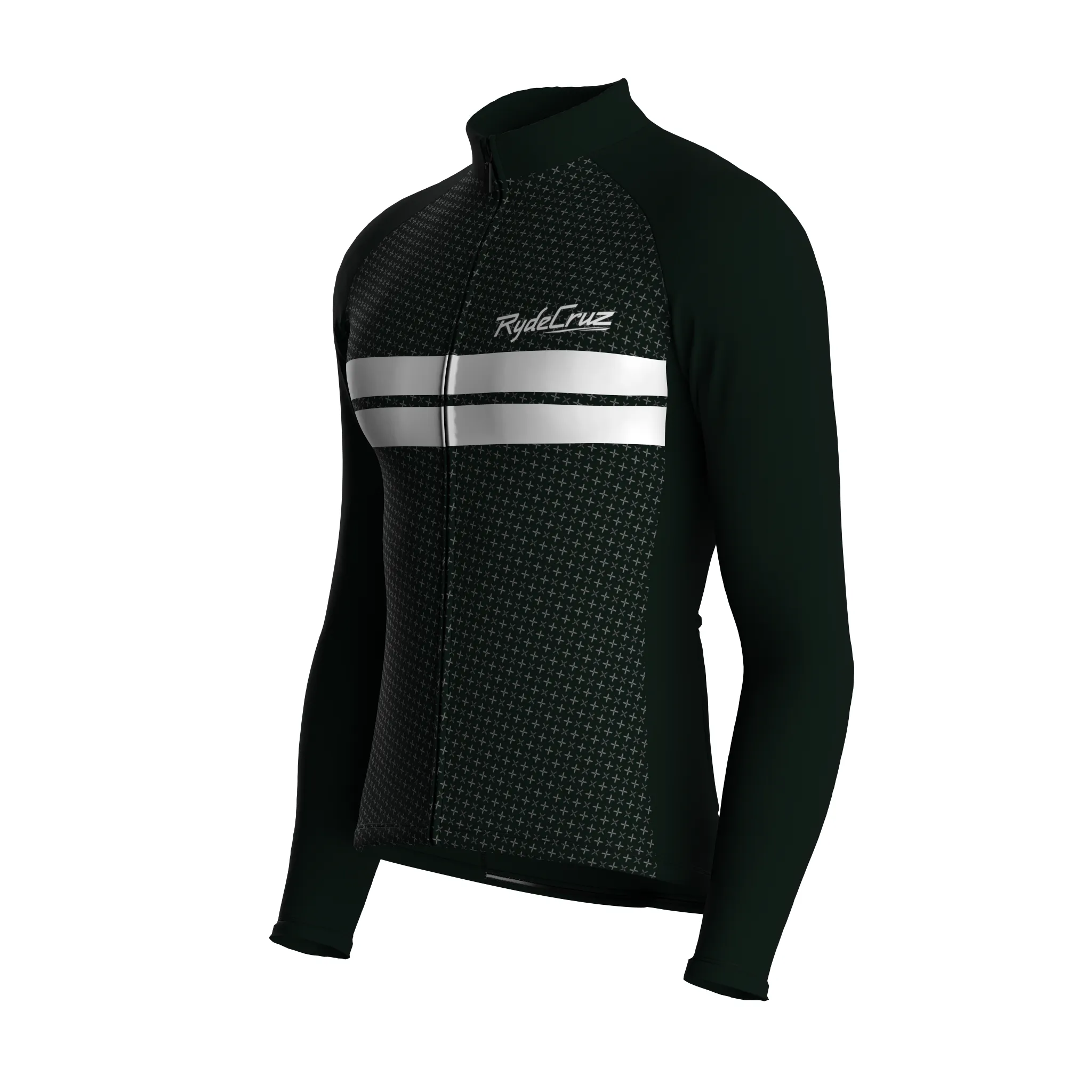 Dual Stripe Dynamics | Dark Green Male Long Sleeves Jersey