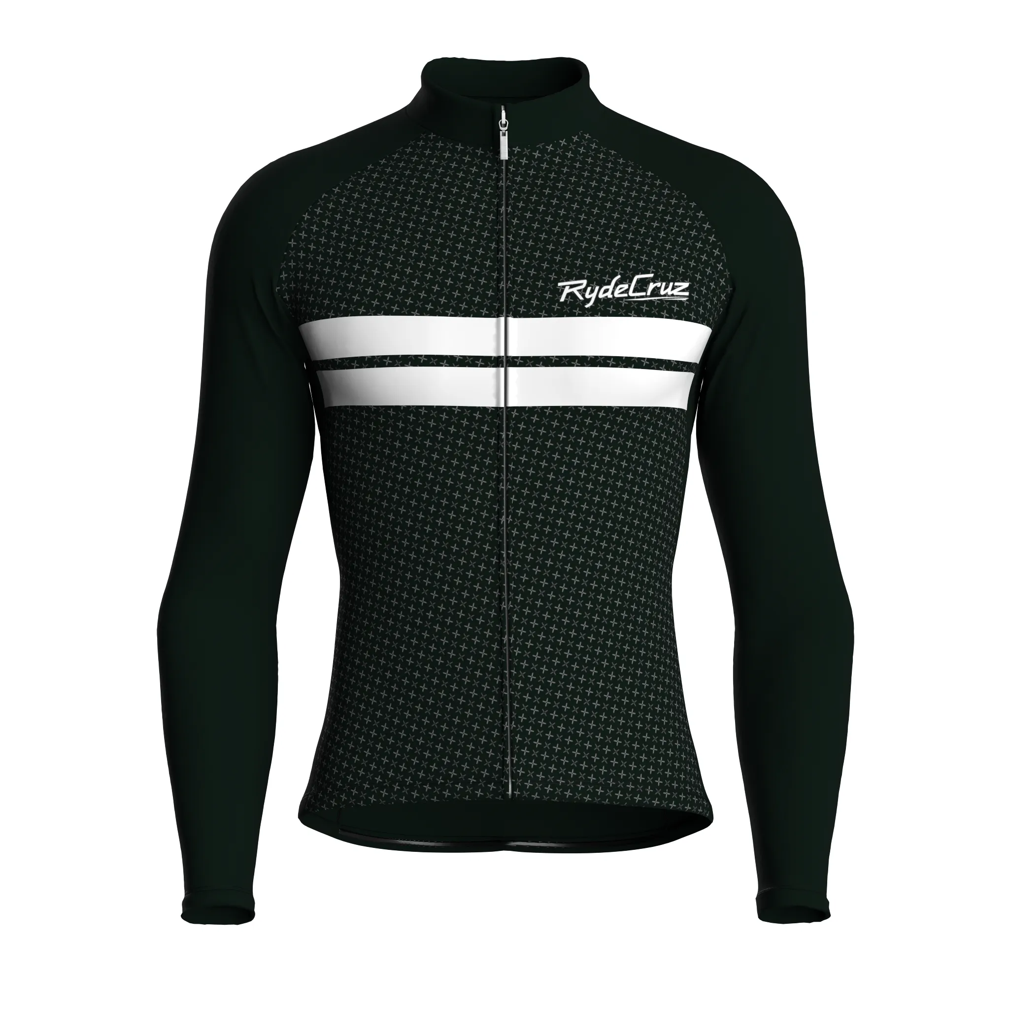 Dual Stripe Dynamics | Dark Green Male Long Sleeves Jersey