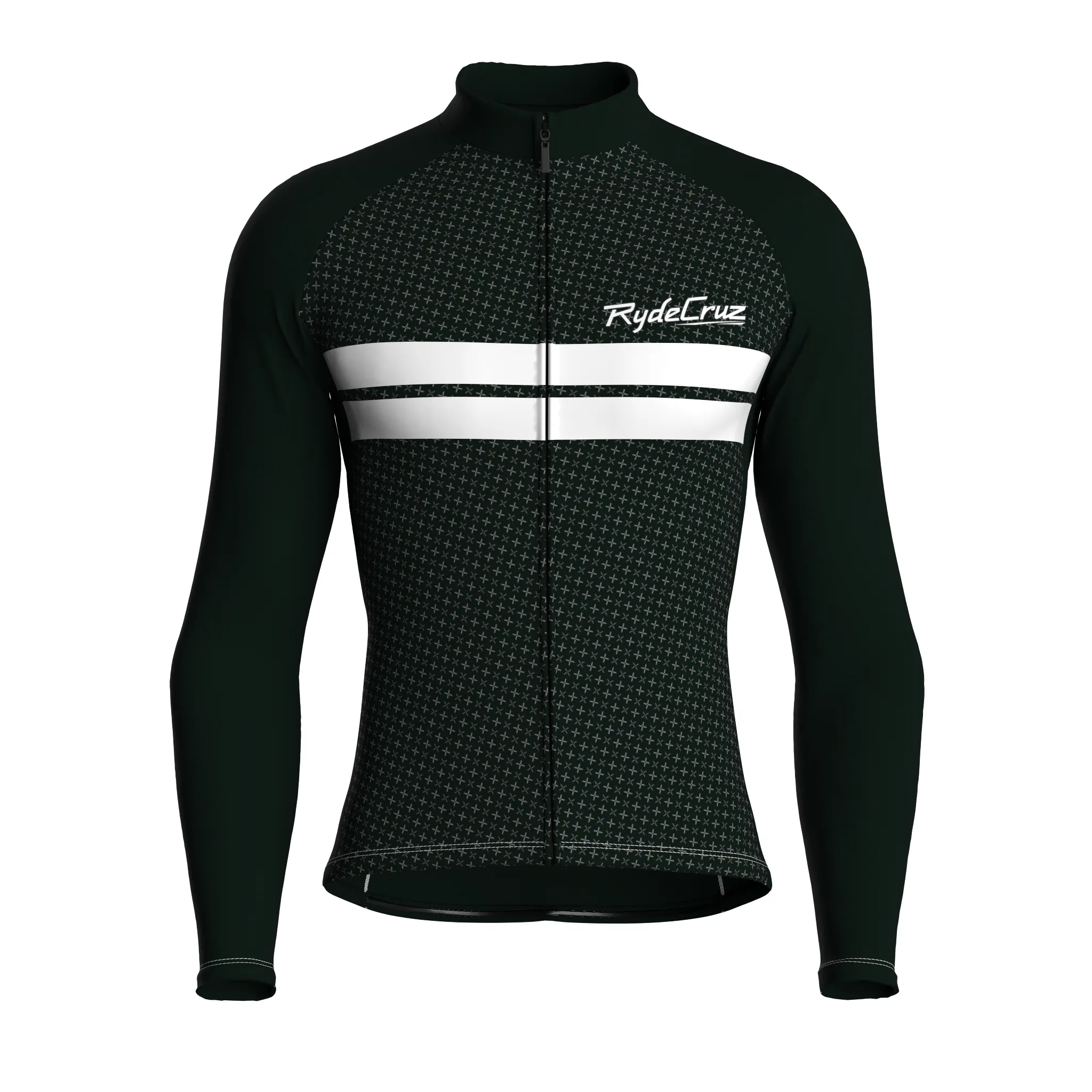 Dual Stripe Dynamics | Dark Green Male Long Sleeves Jersey