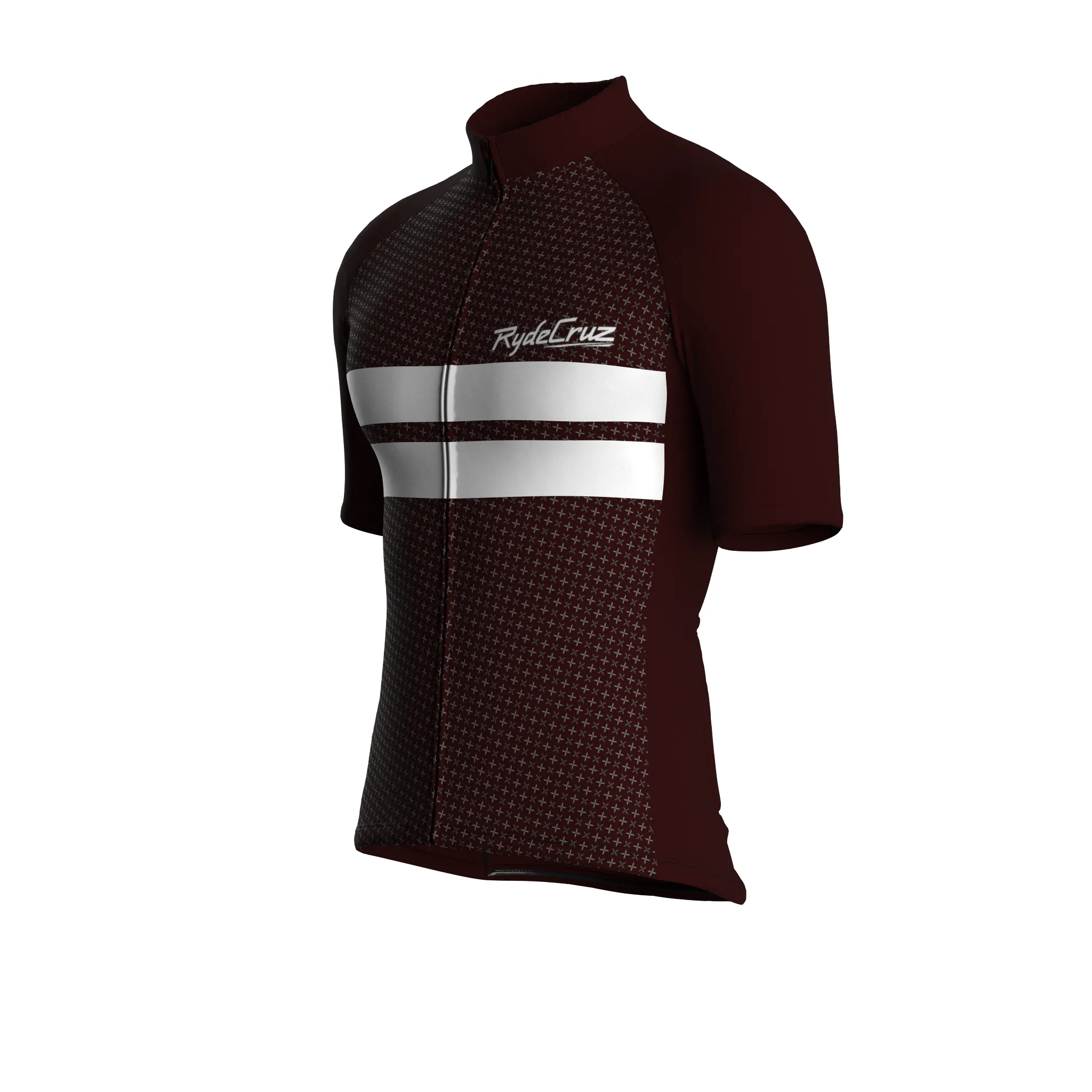 Dual Stripe Dynamics | Dark Red Male Short Sleeves Jersey
