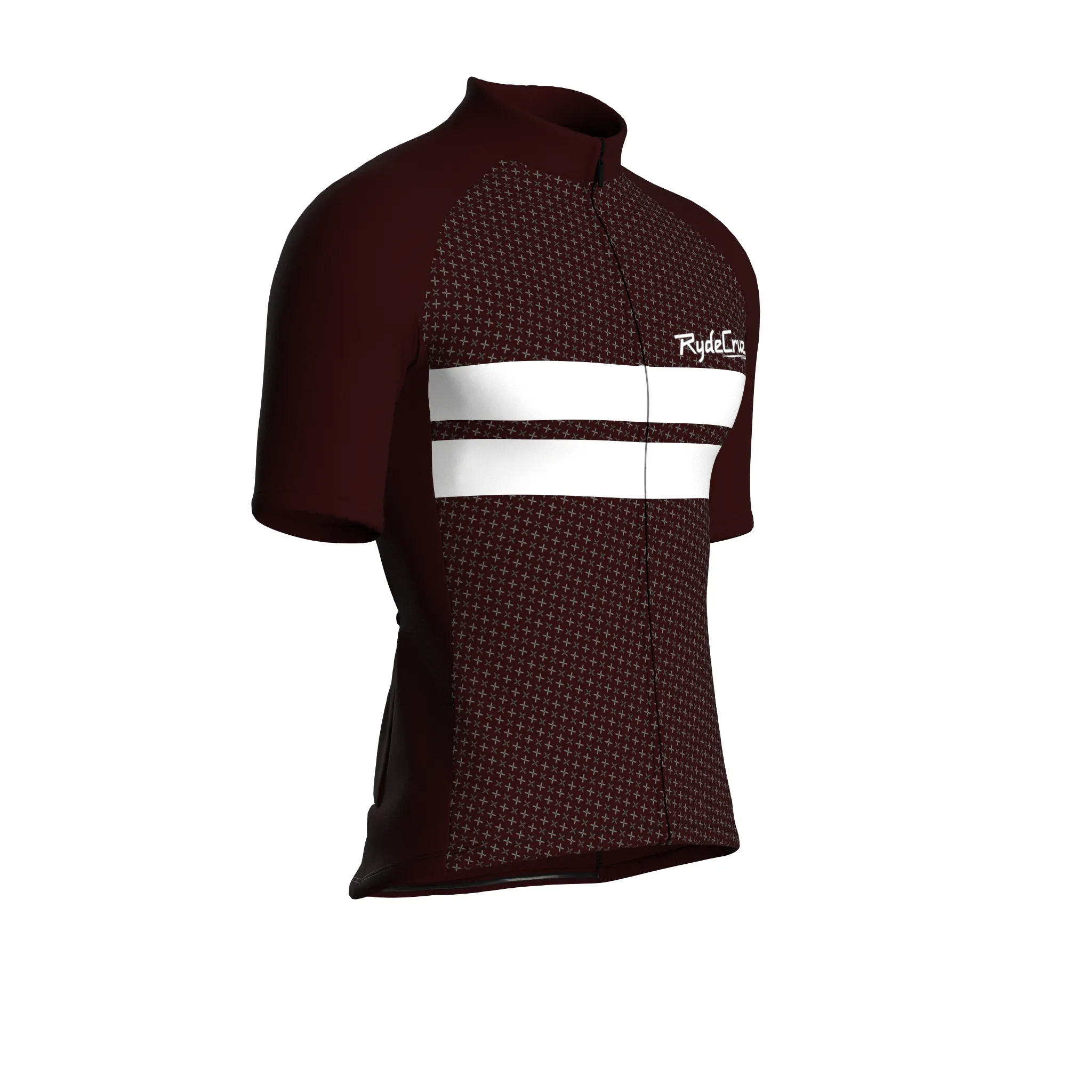 Dual Stripe Dynamics | Dark Red Male Short Sleeves Jersey