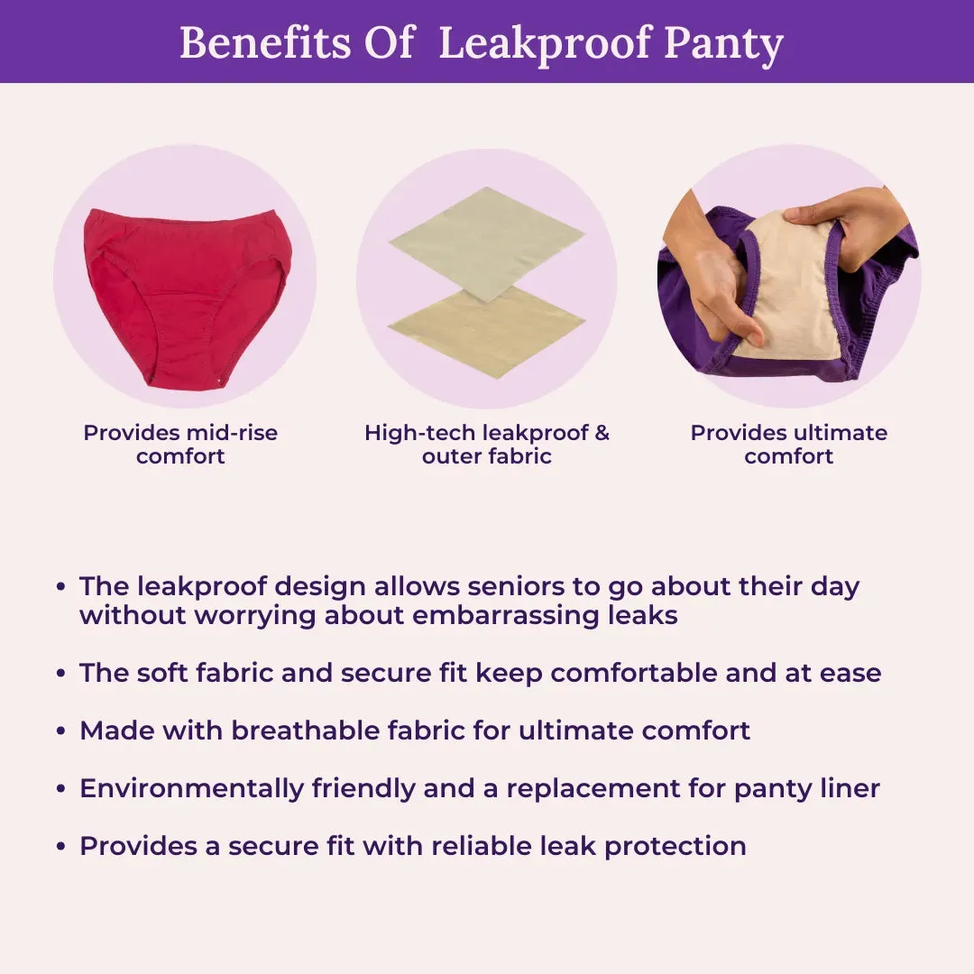 Elderly LeakProof Daily Use Panties | Brief Fit | Ideal For Unpredictable Periods