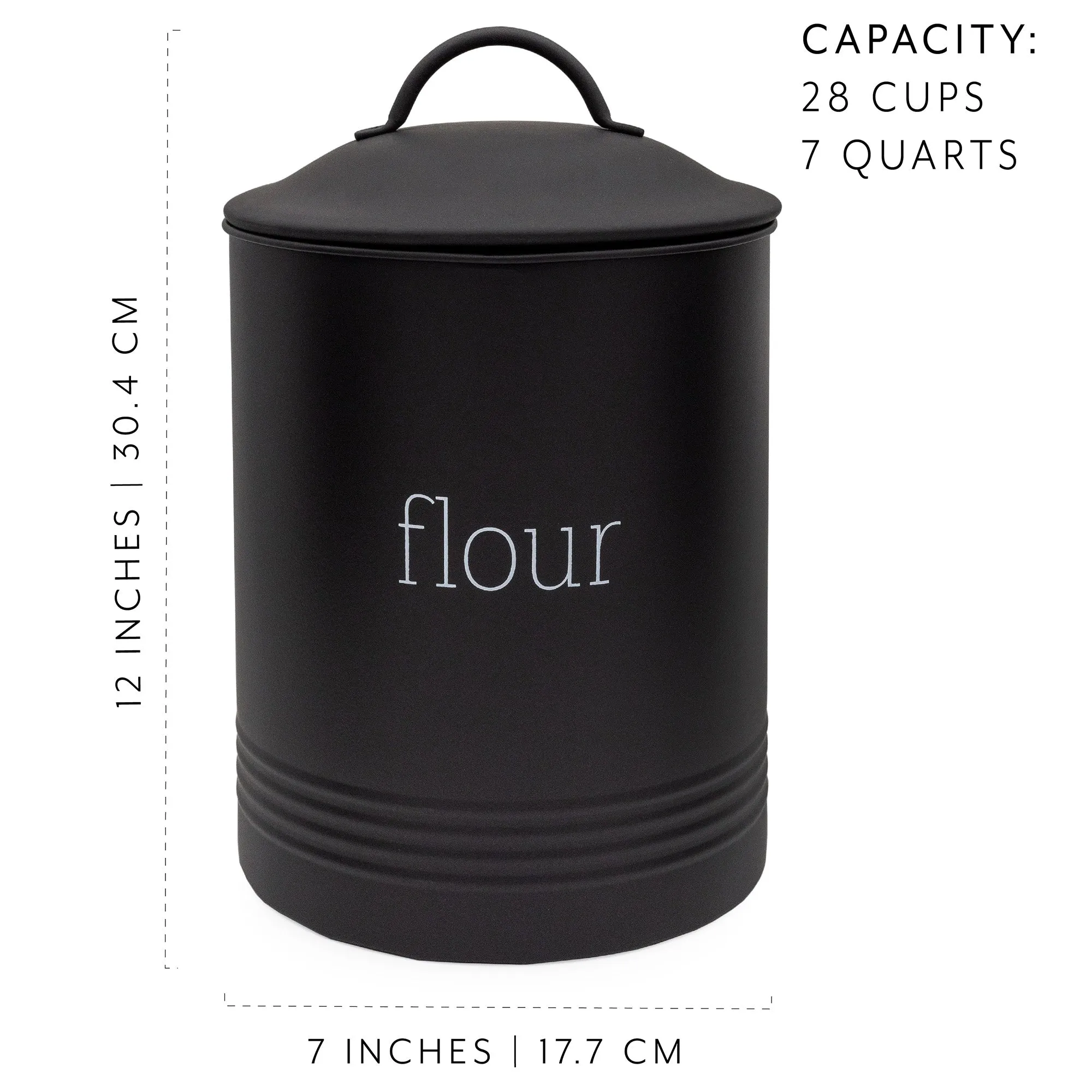 Enamelware Black Flour Canister (Case of 4)
