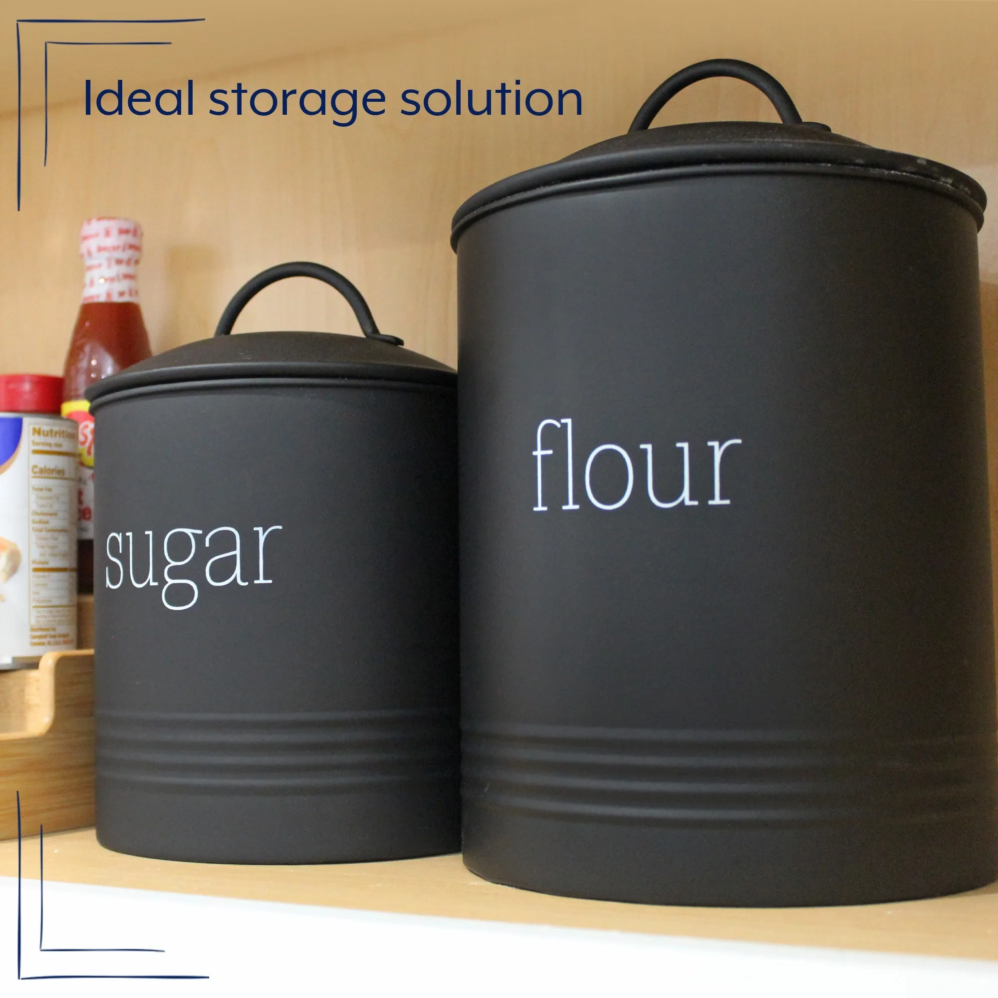 Enamelware Black Flour Canister (Case of 4)